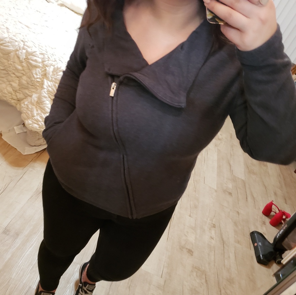 Women’s PUMA Dark Grey Asymmetrical Zip-Up Sweater Jacket - XL - Picture 2 of 5